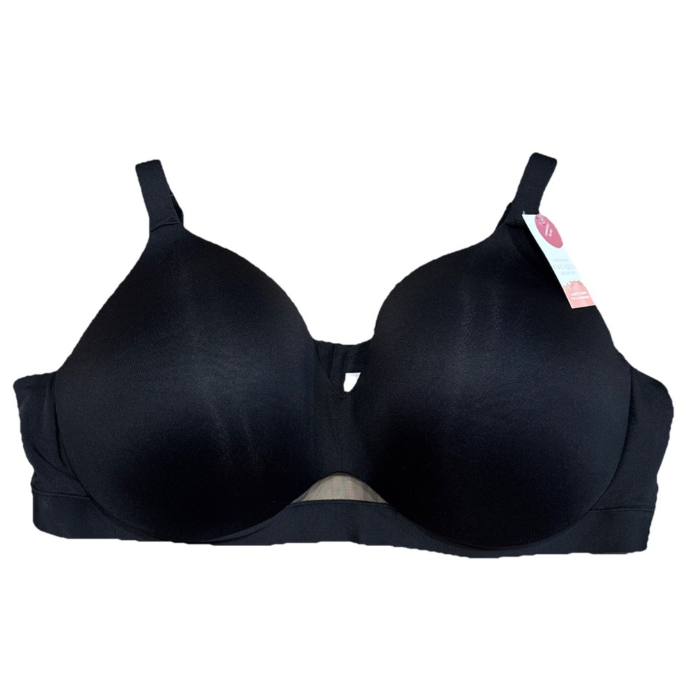 NWT Cacique Lightly Lined Full Coverage Bra Black Size 50D